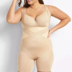 Shape By Cacique Size 26/28 Open-Bust Thigh Shaper In Nude Slimming Comfort